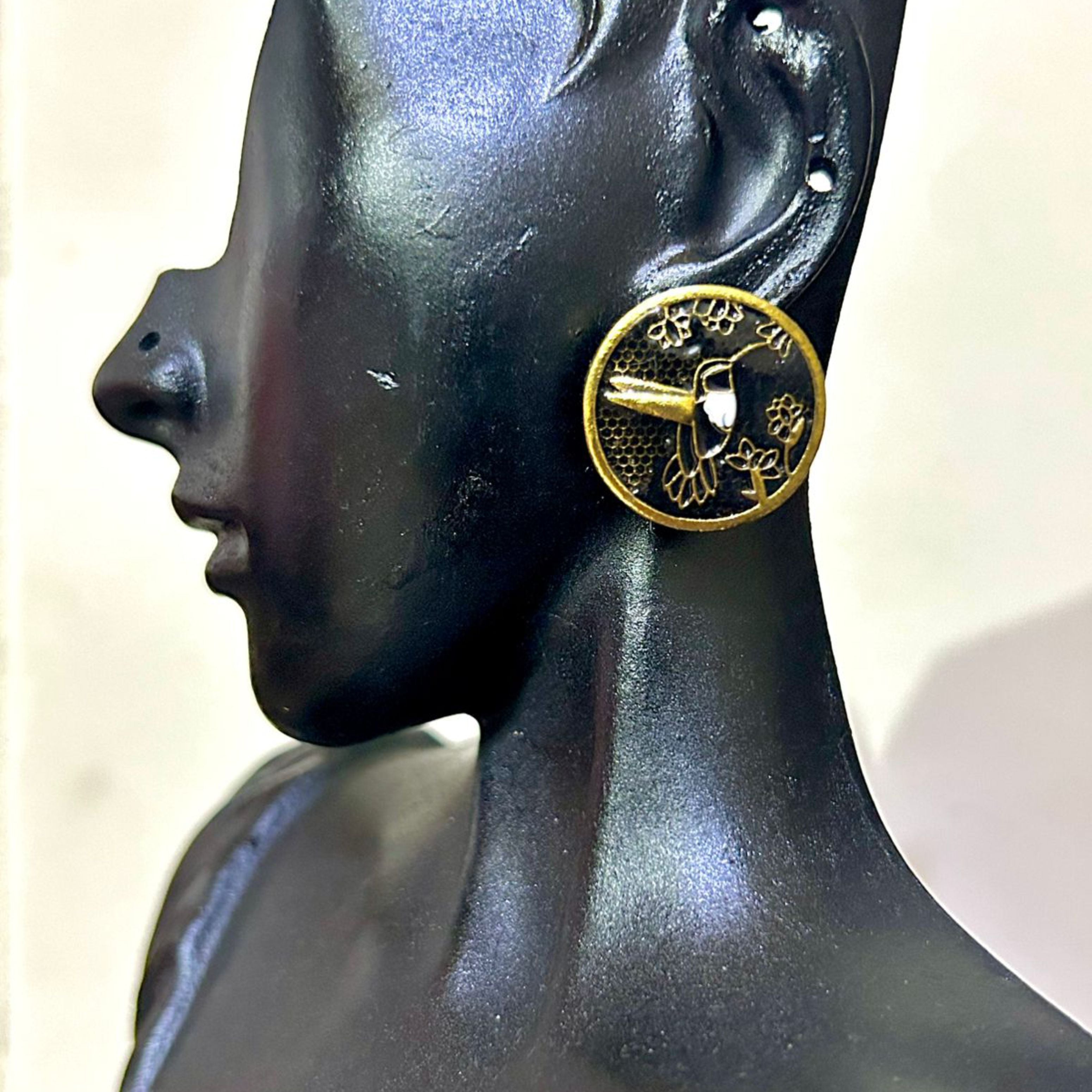 Cloisonne Grey Earrings