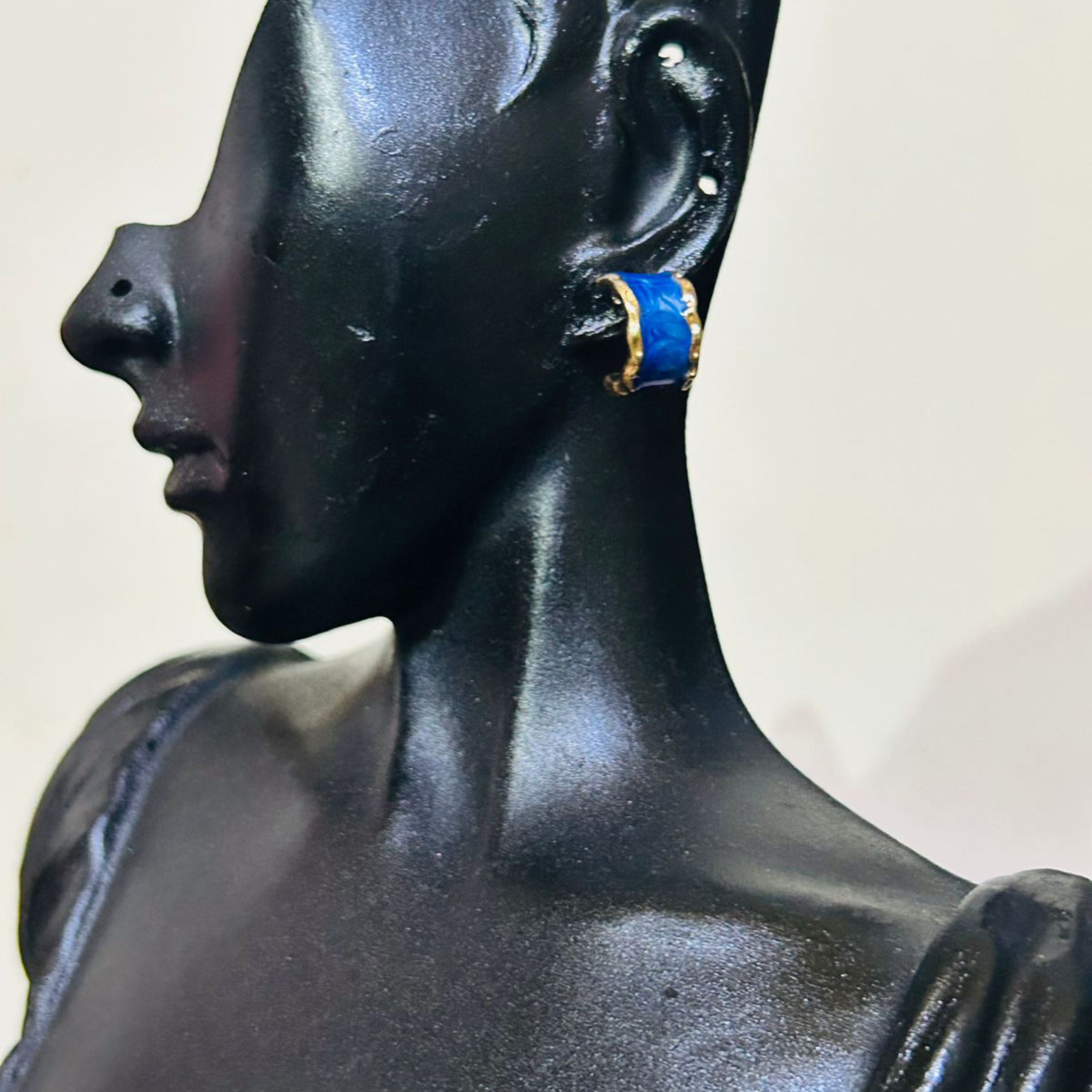 Blue Ribbon Earrings