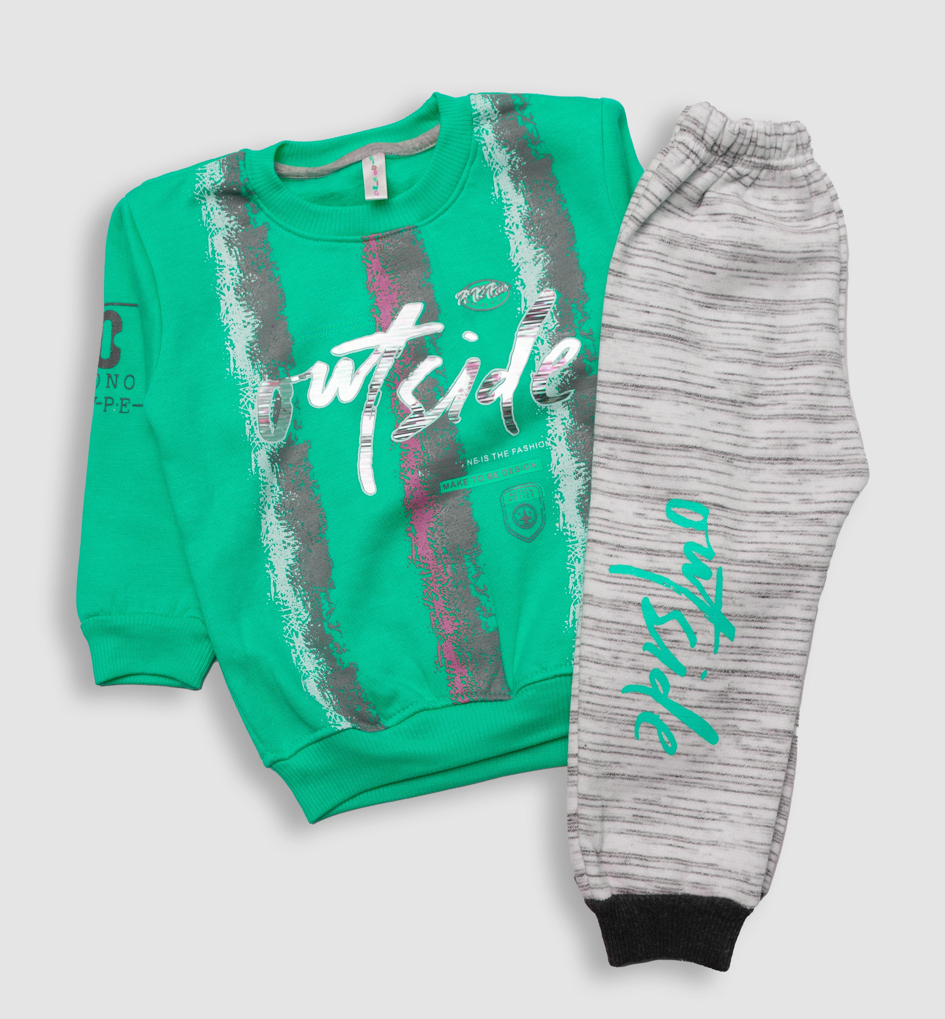 2-Piece Boys' "Outside" Sweatshirt and Jogger Set